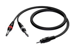 ProCab MiniJack 3,5 mm stereo > 2 x Jack - 3 metriä