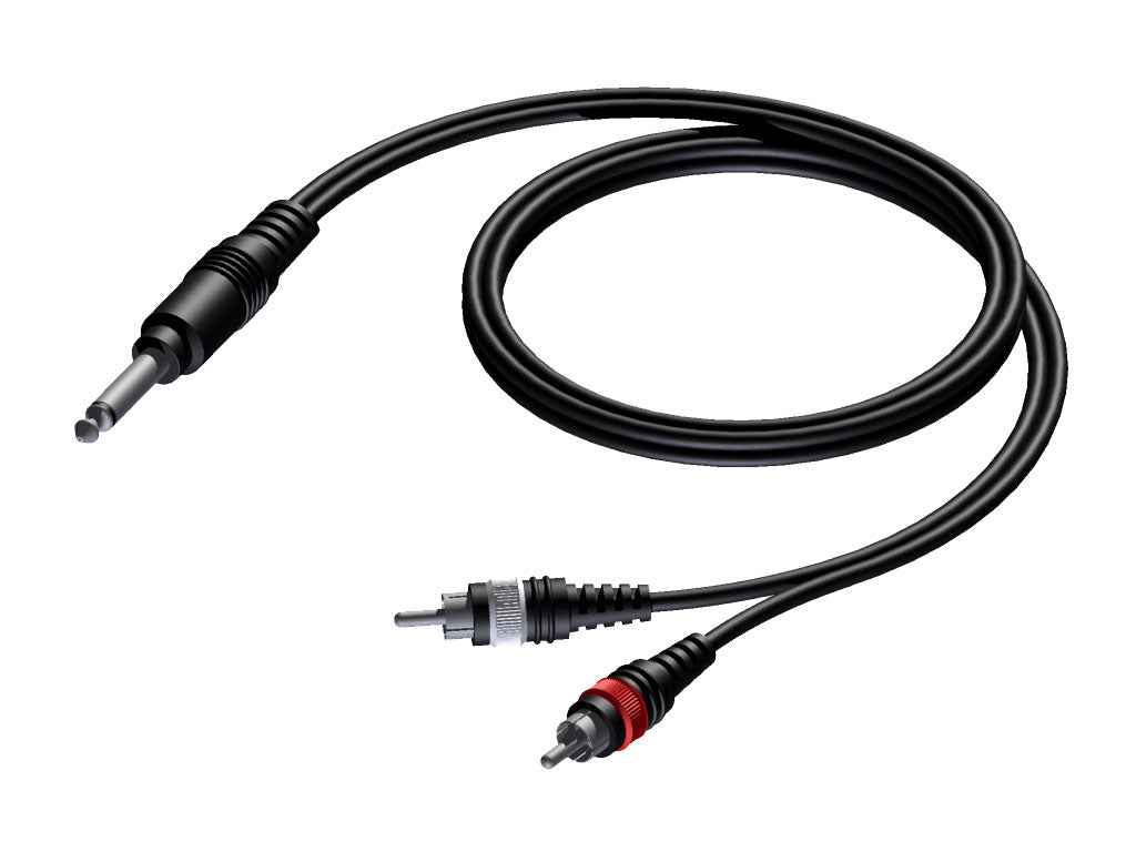 ProCab Jack mono > 2 x RCA - signaalikaapeli 1,5 meter