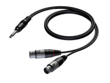 Stereo jack 2x XLR naaras 1,5 metriä
