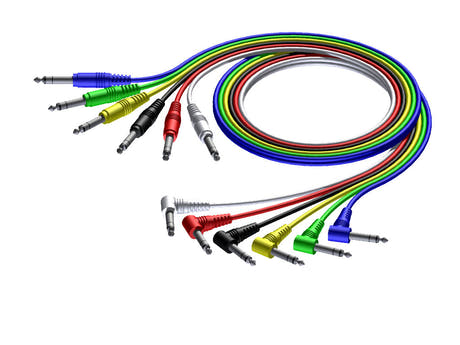 ProCab stereo jack/jack kulmakabelisetti 6 väriä, 90 cm