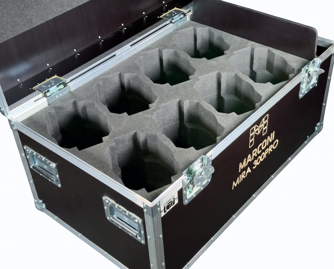 Marconi Flightcase 8 x Marconi Mira 300PRO -valaisimelle