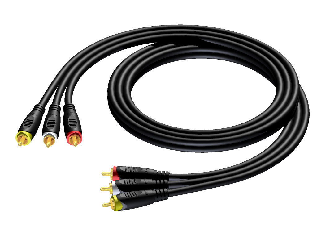 ProCab 3 x RCA uros > 3 x RCA uros 1,5 meter