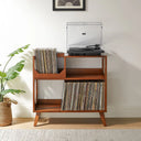 Crosley Asheville Medium Pladespillerbord med Vinylopbevaring – Walnut