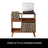 Crosley Asheville Medium Pladespillerbord med Vinylopbevaring – Walnut