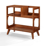 Crosley Asheville Medium Pladespillerbord med Vinylopbevaring – Walnut