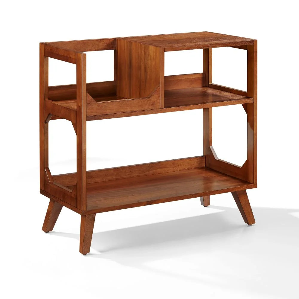 Crosley Asheville Medium Pladespillerbord med Vinylopbevaring – Walnut