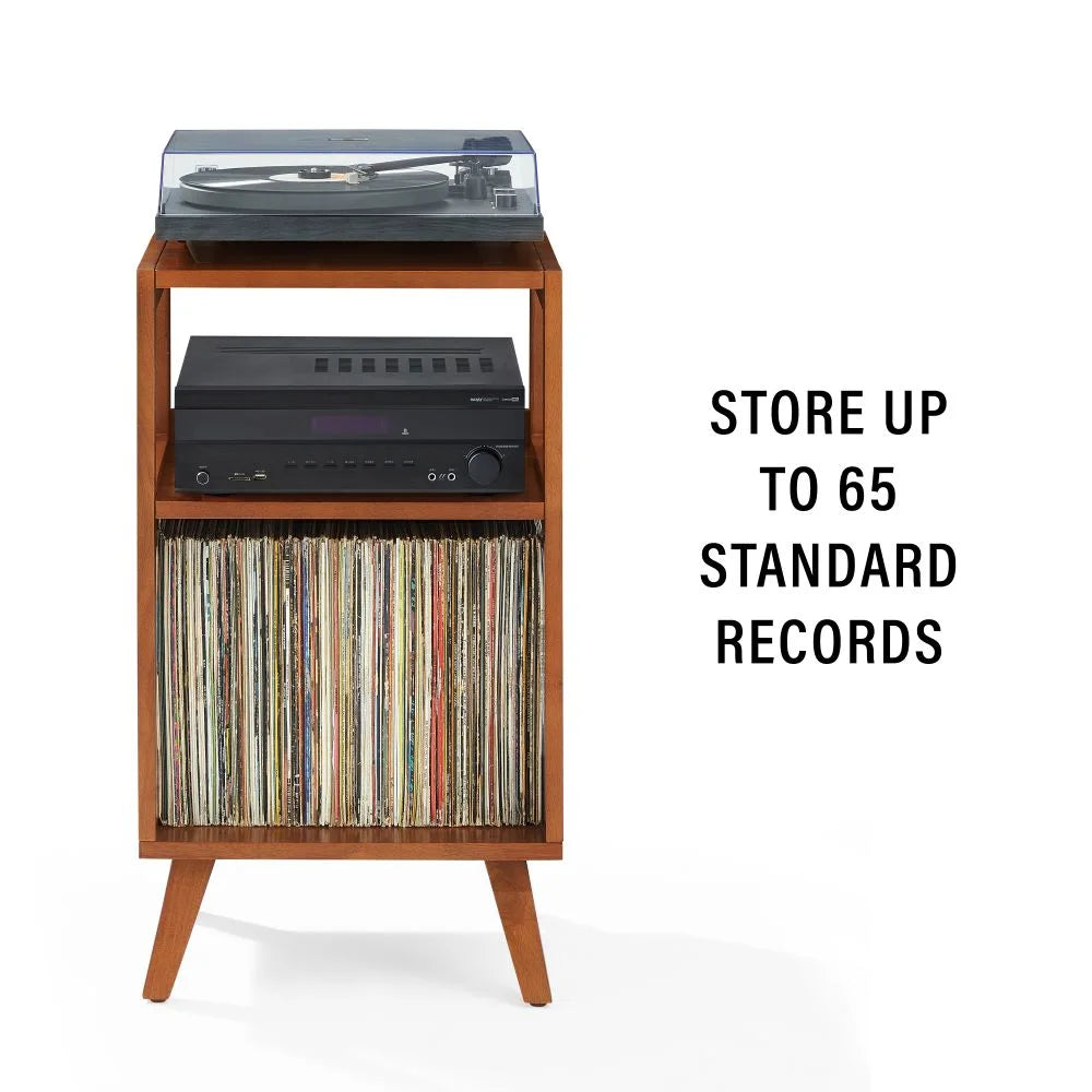 Crosley Asheville Small Pladespillerbord med Vinylopbevaring – Walnut