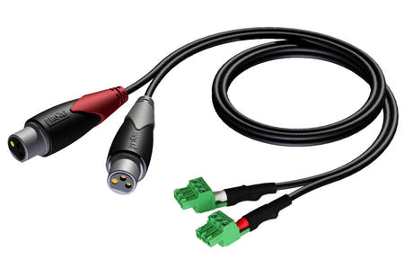 ProCab 2 x XLR naaras > 2 x liittimellinen lohko 3P 3,81mm, 3 m