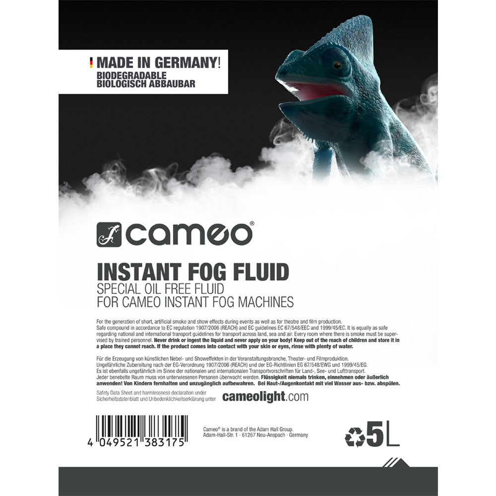 Cameo INSTANT TÅGEVÆSKE 5 L - öljytön sumuneste Cameo INSTANT -sumukoneille 5 L