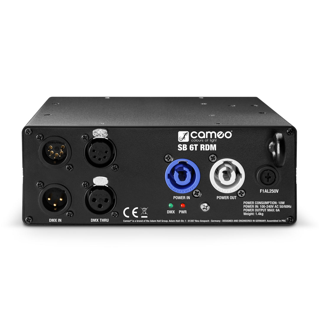 Cameo SB 6 T RDM - 6-ulosoton DMX/RDM-jakaja/boosteri 3- ja 5-napaisilla liittimillä