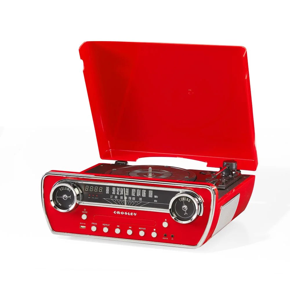 Crosley Powel CR6047A 7-i-1 Pladespiller med Bluetooth, CD og Radio
