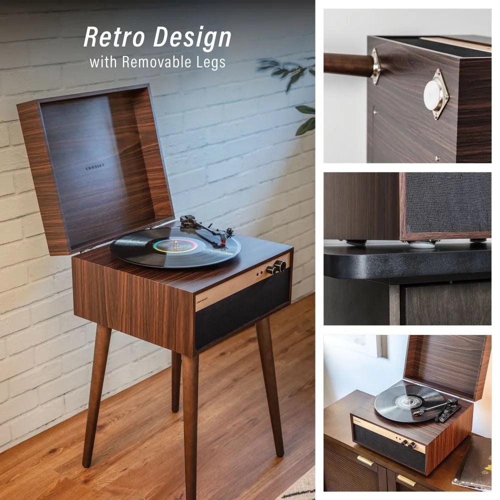Crosley Jasper retro Levysoitin, Pähkinäpuu