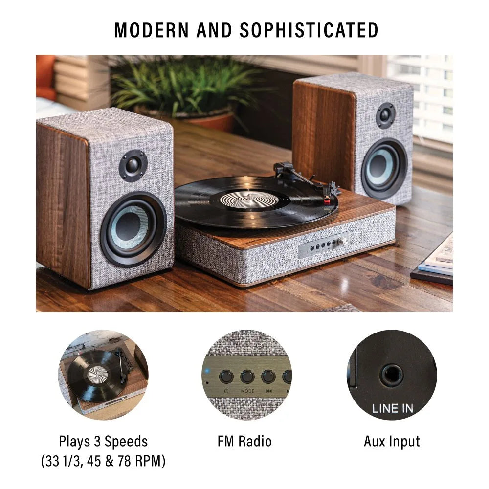 Crosley Arya levysoitin kaiuttimilla, Gray