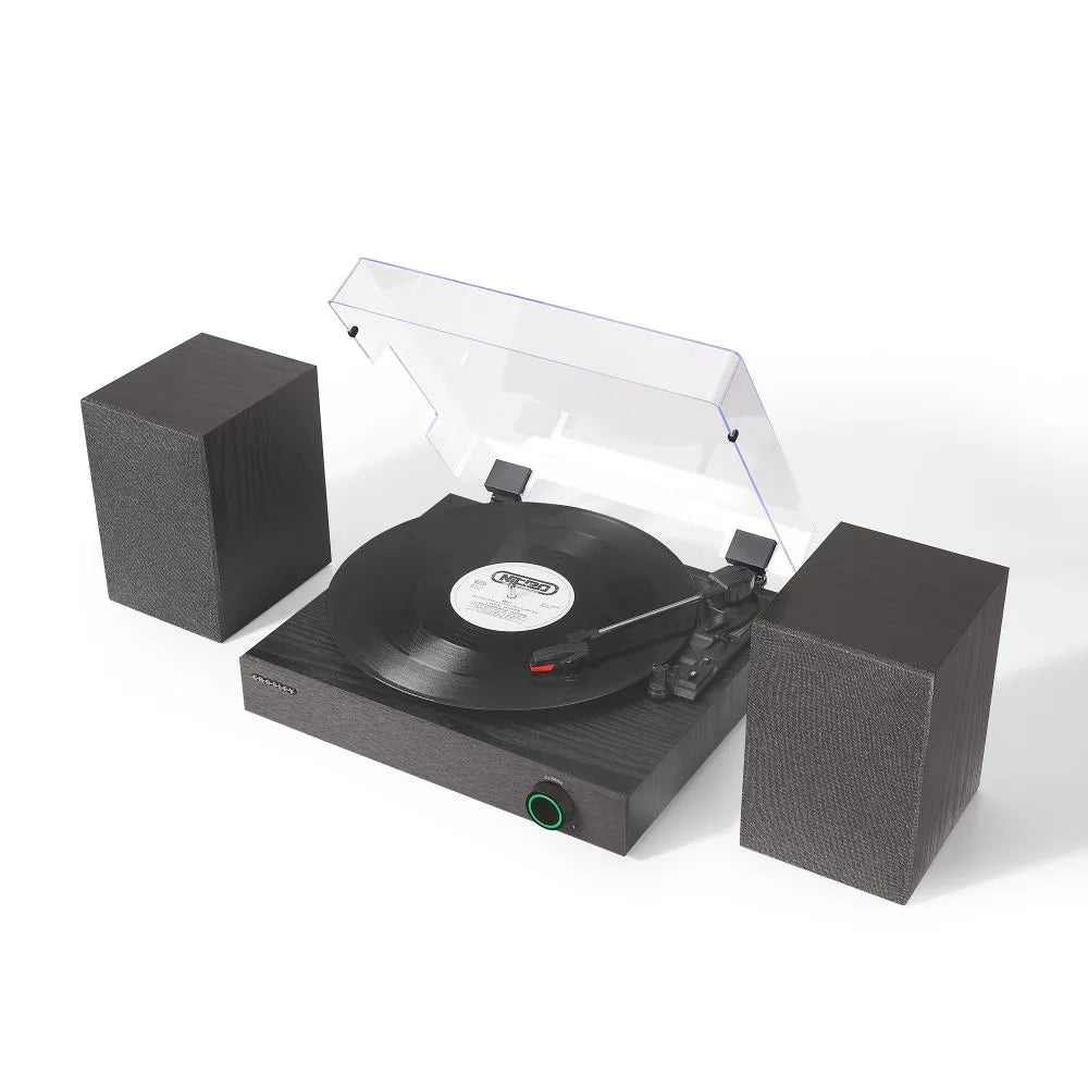 Crosley Zane Levysoitin kaiuttimilla, Sort