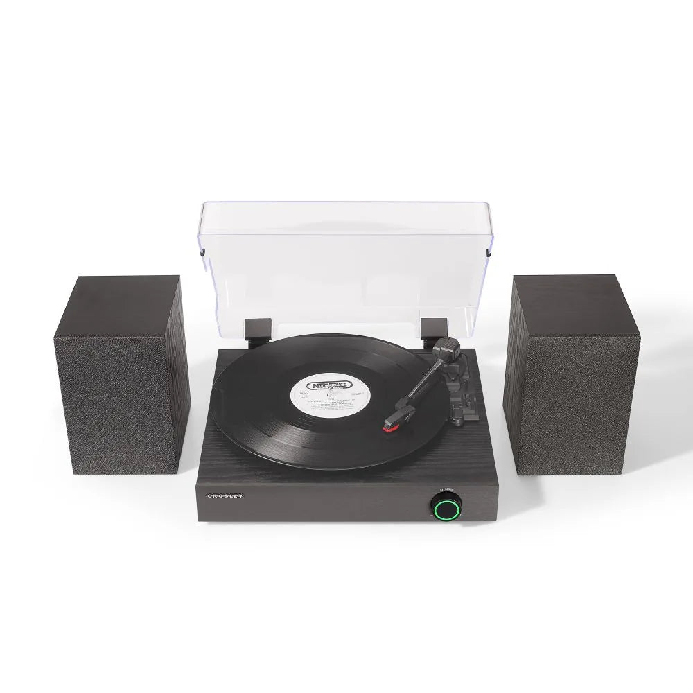 Crosley Zane Levysoitin kaiuttimilla, Sort