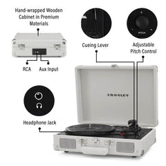 Crosley Cruiser Plus Levysoitin Kaksisuuntainen Bluetooth (White Sand)