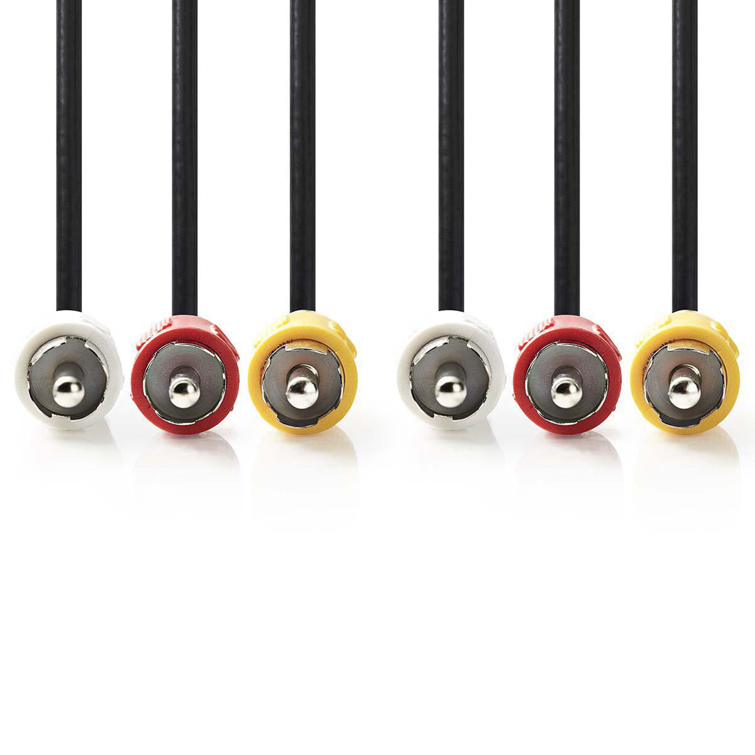 Komposiittivideokaapeli, 3 x RCA-uros /3 x RCA-uros, 1.5 m.
