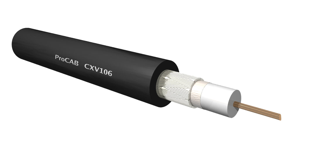 ProCab Video coax kaapeli 75 Ohm 6 mm, kela 100 m