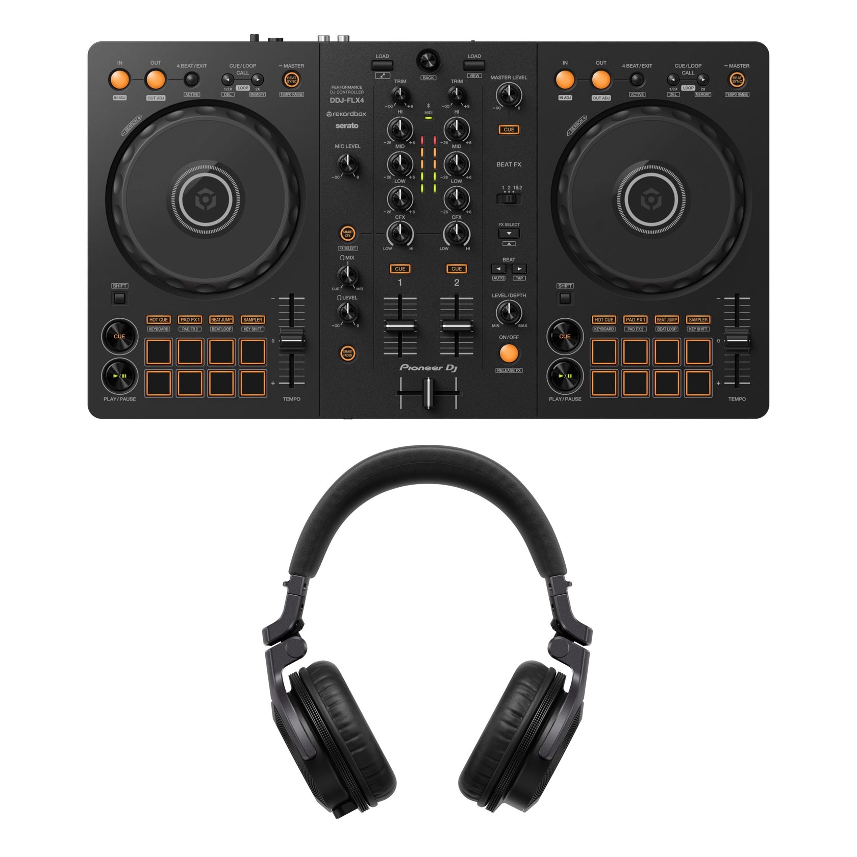 Pioneer DJ FLX4-kuulokkeiden paketti