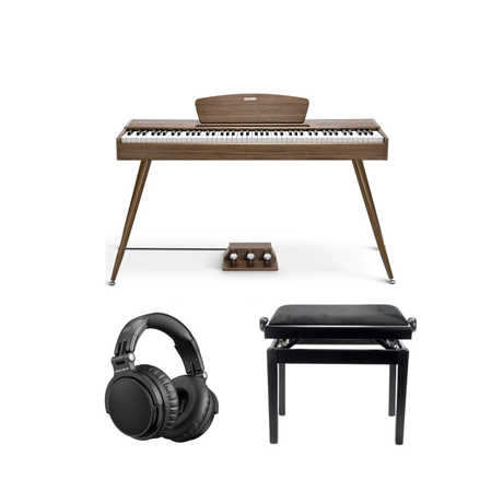Donner DDP-80 sähköpiano, pähkinäpuu, täydellinen paketti