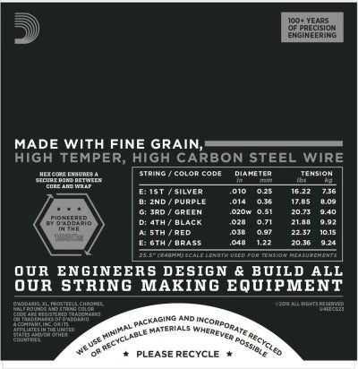 Daddario ECG23 kitarajousi (Extra Light, 10-48)
