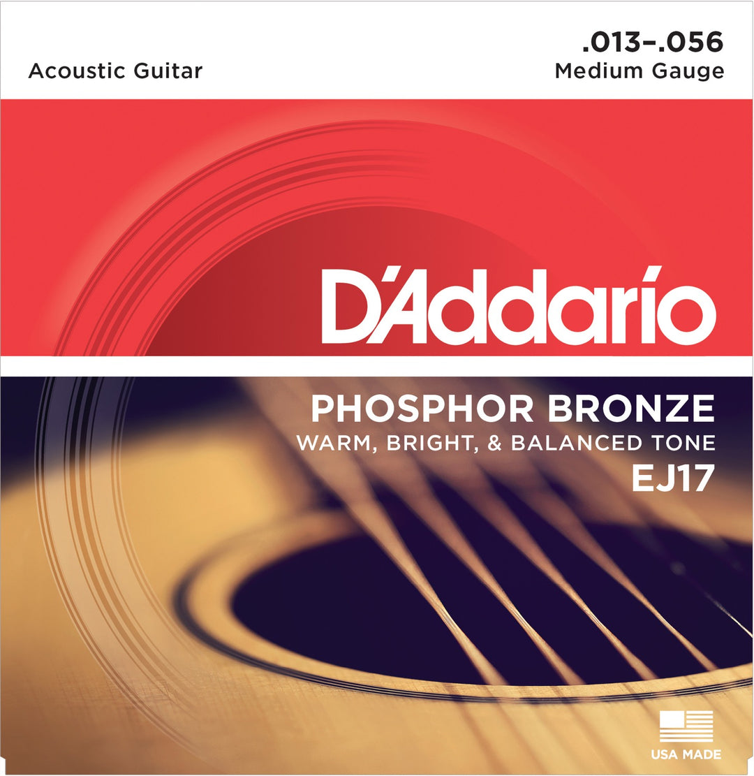 Daddario EJ17 Phosphor Bronze Kitaran Kielet (Medium, 13-56)