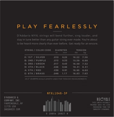 Daddario NYXL kitarajouset 3-pack (10-46)