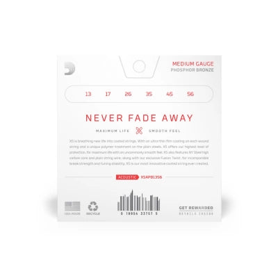 Daddario XSAPB1356 Fosforipronssinen kitarajousi (Medium, 13-56)