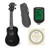 Reno RU150 Sopraano Ukulele (musta) Aloituspakkaus (Starter Kit)