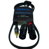 Enova adapter kabel MiniJack > 2 x XLR han, 2 meter