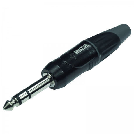 Enova stereo jack liitin 1/4", musta kuori