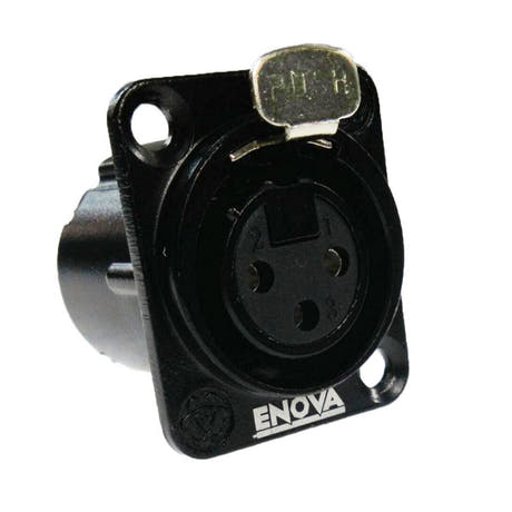 Enova 3 pol hun 3-Pin XLR chassis pistoke, sort