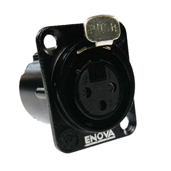 Enova 3 pol hun 3-Pin XLR chassis pistoke, sort