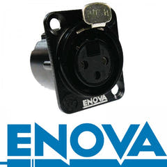 Enova 3 pol hun 3-Pin XLR chassis pistoke, sort