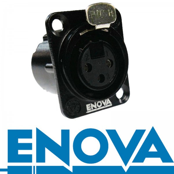 Enova 3 pol hun 3-Pin XLR chassis pistoke, sort