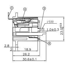 Enova 3 pol hun 3-Pin XLR chassis pistoke, sort