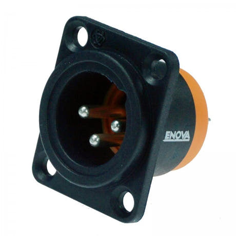 Enova 3 pol han 3-Pin XLR chassis pistoke, musta IP67 Ulkoilma