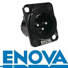 Enova 3-napainen uros 3-Pin XLR -runko-liitin, musta