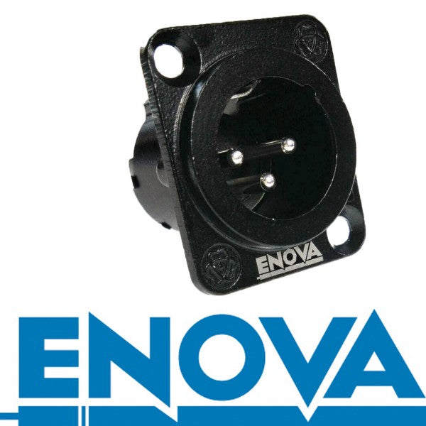 Enova 3-napainen uros 3-Pin XLR -runko-liitin, musta