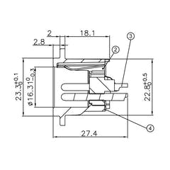 Enova 3-napainen uros 3-Pin XLR -runko-liitin, musta