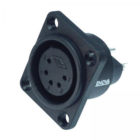 Enova 5-Pin XLR uros paneeliliitin, musta IP67 Outdoor