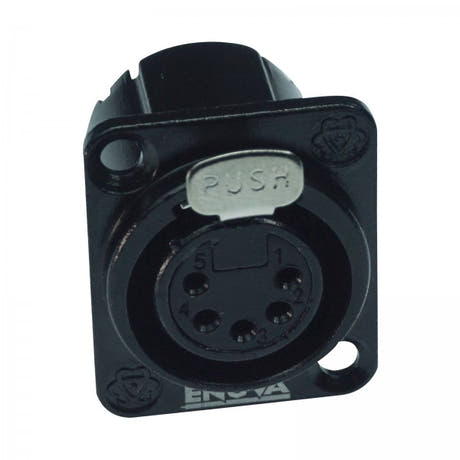 Enova 5-Pin XLR naaras paneeliliitin, musta
