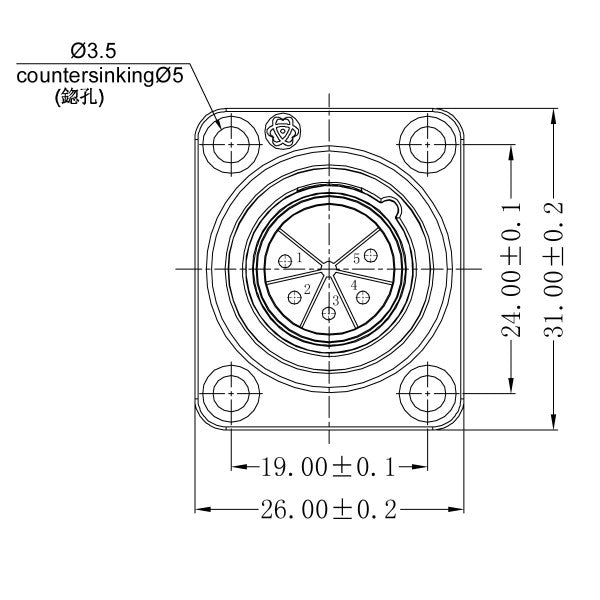 Enova 5-Pin XLR han runkoliitin, musta IP67 Outdoor