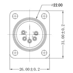 Enova 5-Pin XLR han runkoliitin, musta IP67 Outdoor