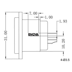 Enova 5-Pin XLR han runkoliitin, musta IP67 Outdoor