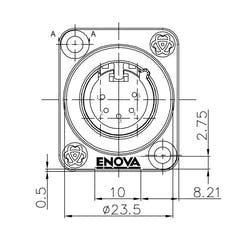 Enova 5-Pin XLR uros paneeliliitin, sort