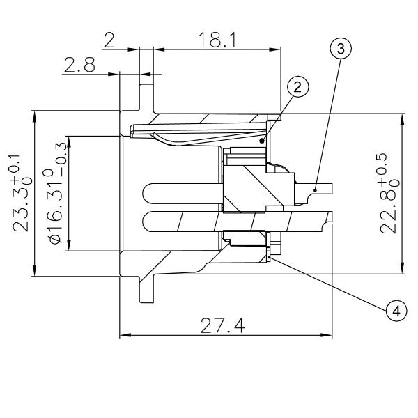Enova 5-Pin XLR uros paneeliliitin, sort