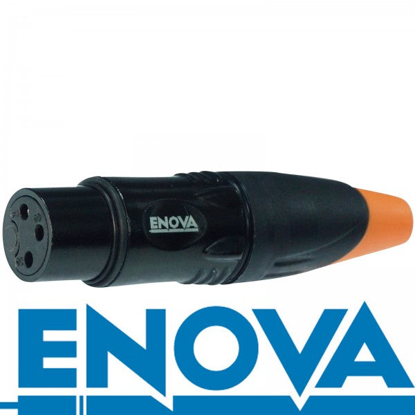 Enova 3-napainen XLR-kaapeli naarasliitin, Musta IP67 ulkokäyttö