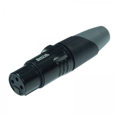Enova 3-Pin XLR naaras kaapeli pistoke, musta