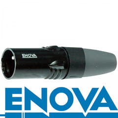 Enova 3-Pin XLR uros kaapeli pistoke, musta